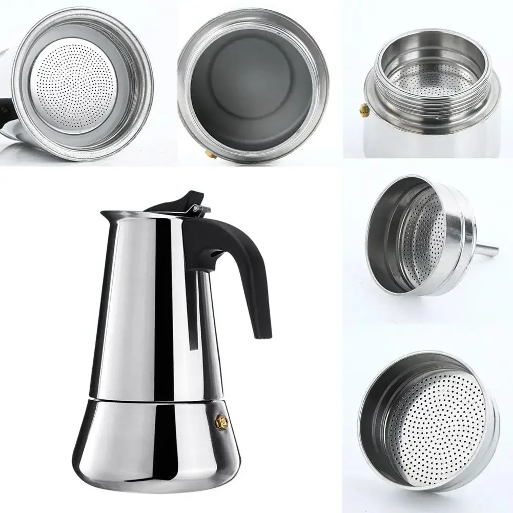 Stainless Steel Coffee Maker Coffee Pot Moka Pot Geyser Coffee Makers Kettle Coffee Brewer Latte Percolator Stove Coffee Tools