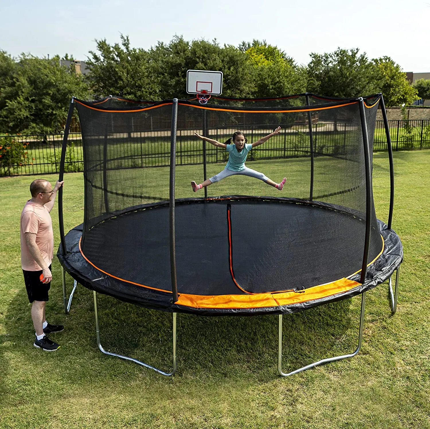 Producenci siatek 14 stóp Park Dzieci Dzieci Dorośli Tanie Duży rozmiar Skoki Bounce House Okrągła trampolina