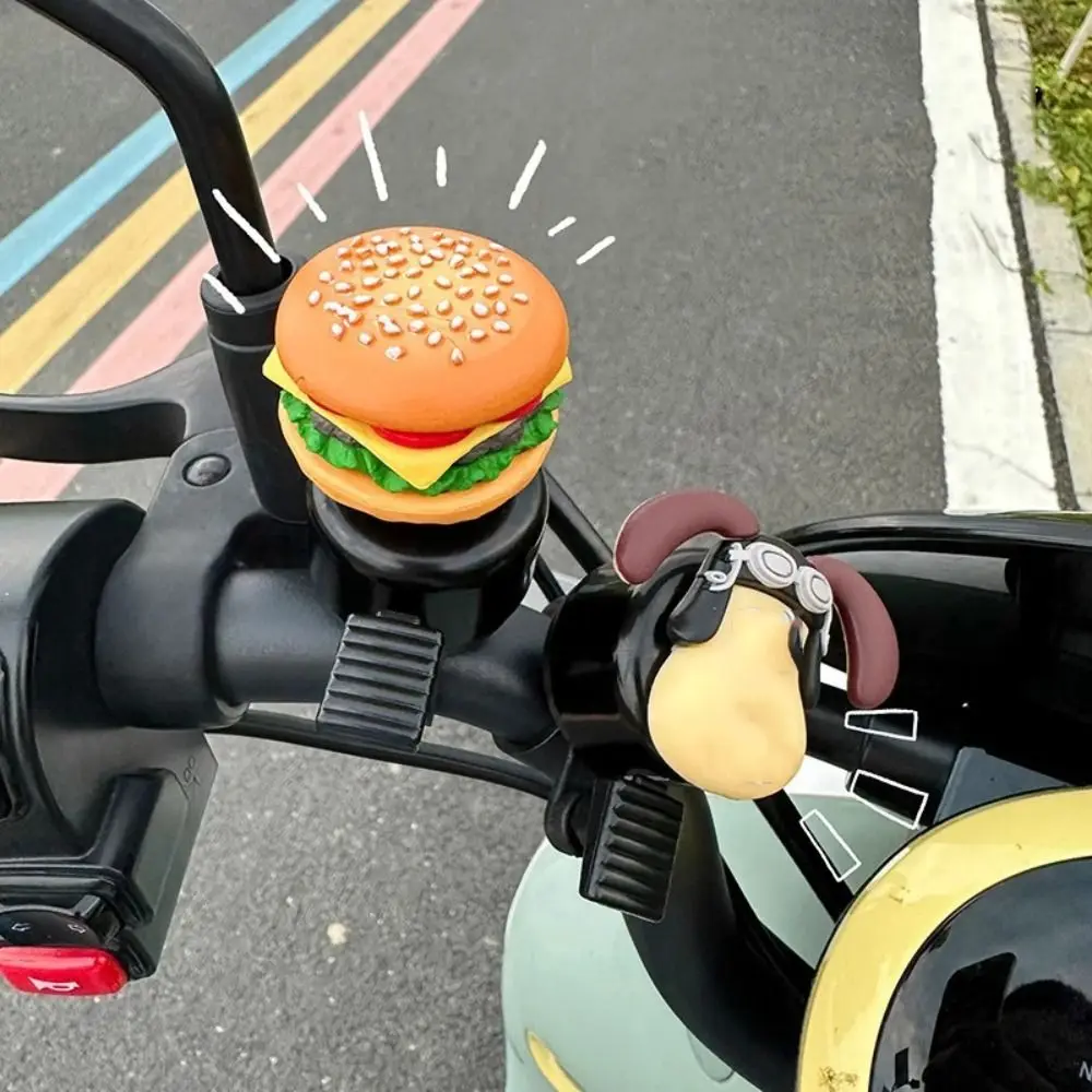 Bike Accessories Hamburg Cartoon Bicycle Bell French Fries Sandwich Bicycle Horn Lovely Loud Bike Scooter Bell Highway Vehicles