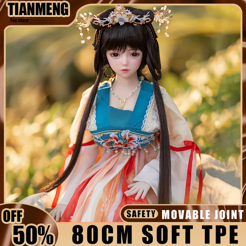 

RENHEYUOU 88CM BJD Doll Asian Style Model Anime Doll Mobile Joint Mini Doll Cartoon Doll Soft Body Room Indoor