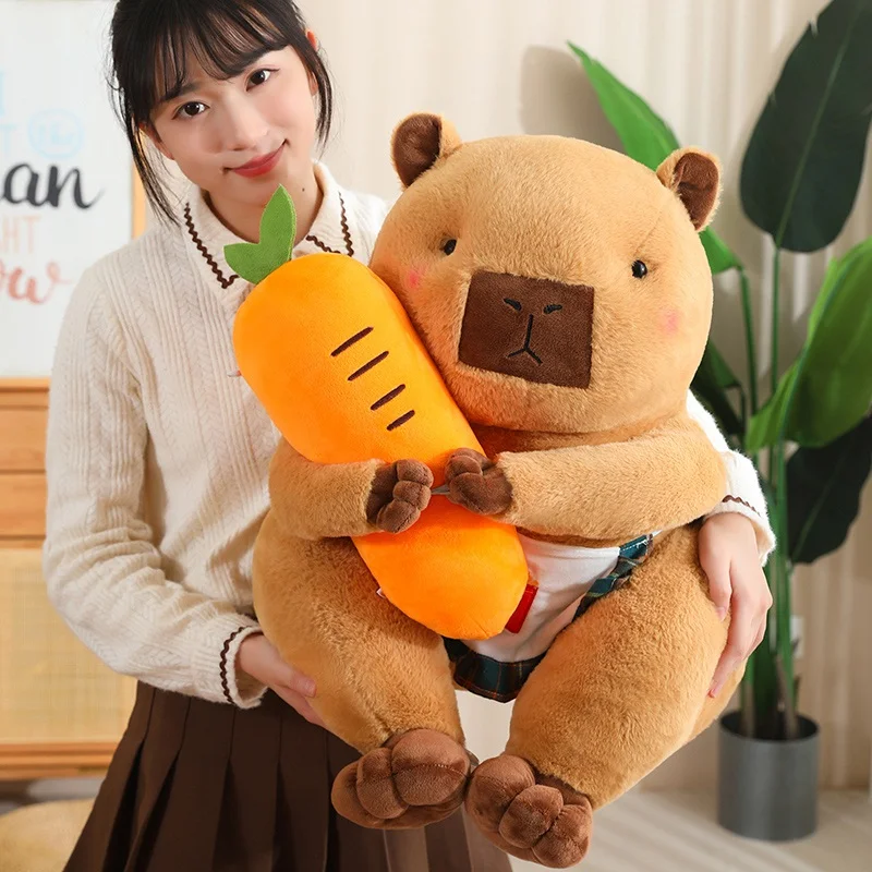 55cm Cartoon Eat Capybara Plush Toys Doll Change Waist Pillow Stuffed Soft Animal Cushion Creative Girlfriend Gifts