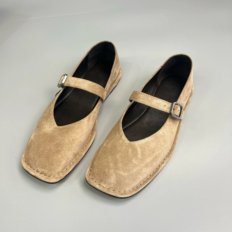 Dave&Di French Fashion Ladies Vintage Cowhide Slip-On Loafers Women Shoes Woman Minimalist Handmade Leather Flat Shoes