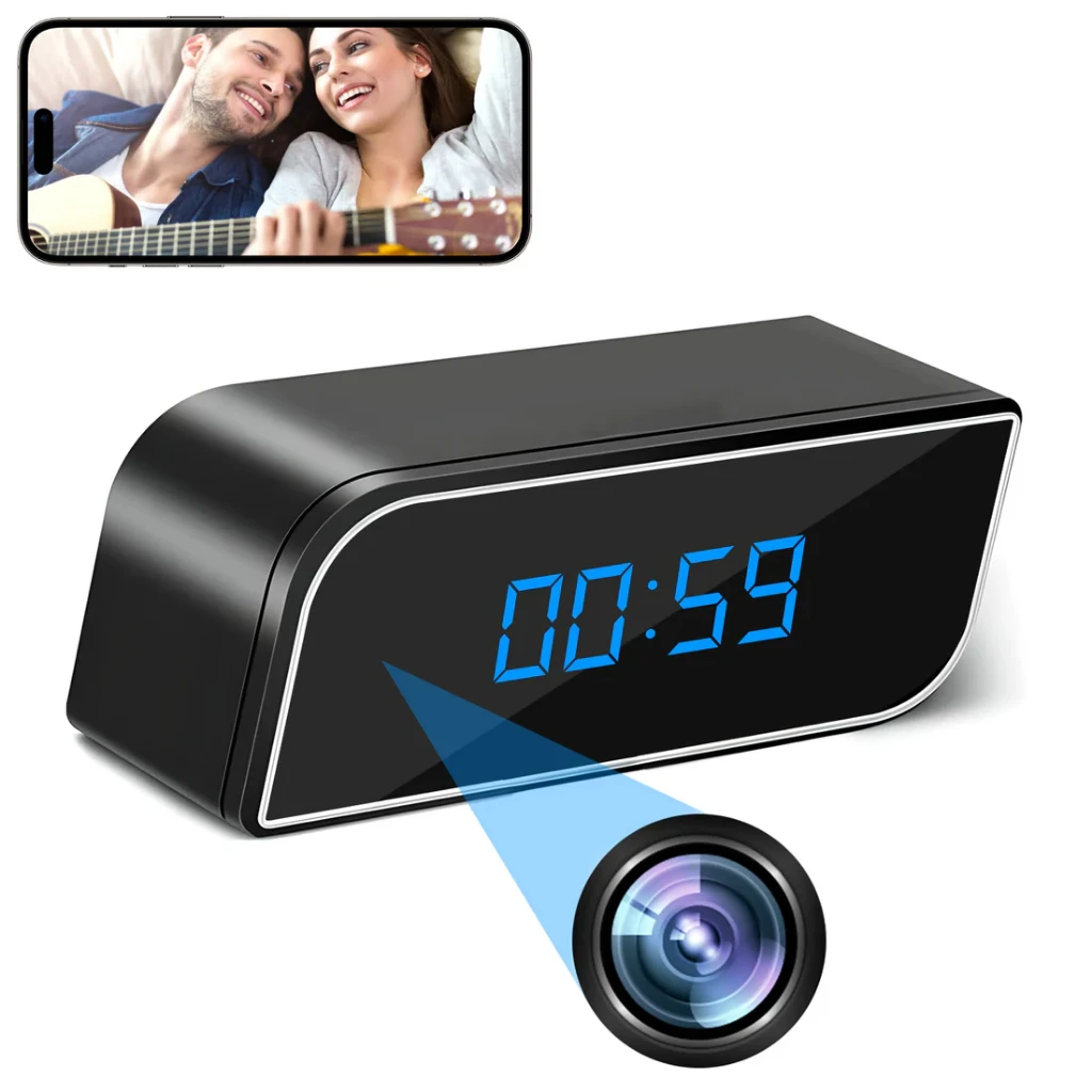 La mini cámara inalámbrica con reloj admite cámara IP HD 1080P de visión nocturna WiFi, utilizada para monitoreo en el hogar y la oficina, cámara de red para niñera