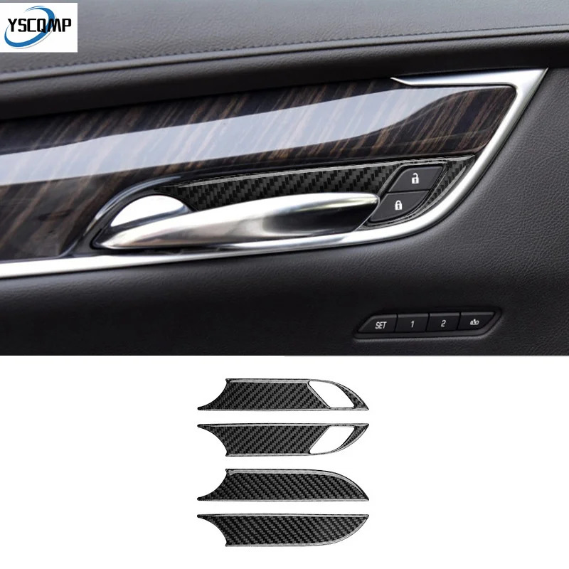 

Carbon Fiber Sticker Decal Car Inner Door Bowl Interior Trim Cover for Cadillac XT5 2016 2017 Accessories