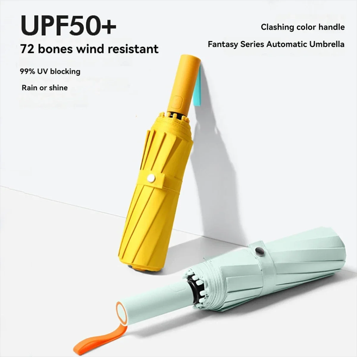 Super Strong Windproof Automatic Folding Men Umbrella, 72/80 Bone Reinforced, Large Rainproof Sun UV Protection Umbrellas Women