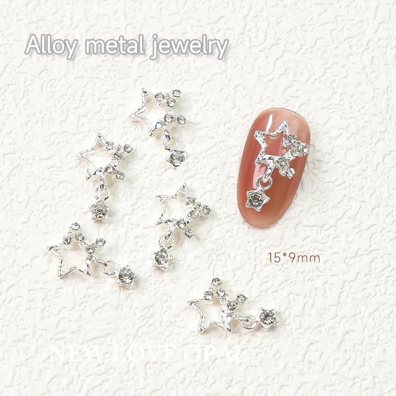 10 adet altın parlak bakire Mary Nail Art Charms Glitter zirkon kristaller Metal alaşım çivi takı manikür aksesuarları dekorasyon