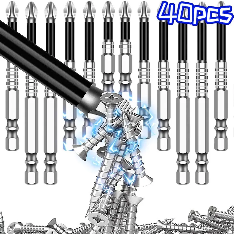 Electric Drill Phillips Screwdriver Bits Durabled Alloy Steel Magnetic Anti Slip Precision Cross Head Screw Disassembly Tools