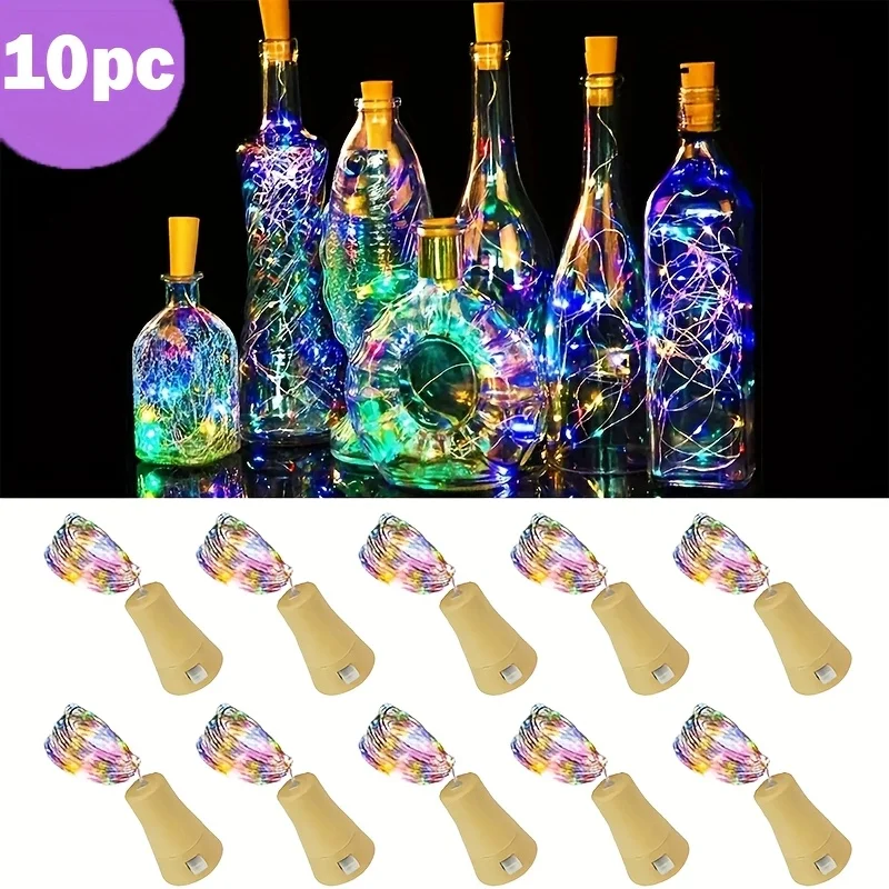 

10pc Solar Bottle Cork Light Bottle Light Cork Solar Fairy Light String 20 LED Bottle Lamp for Christmas DIY Party Wedding Decor