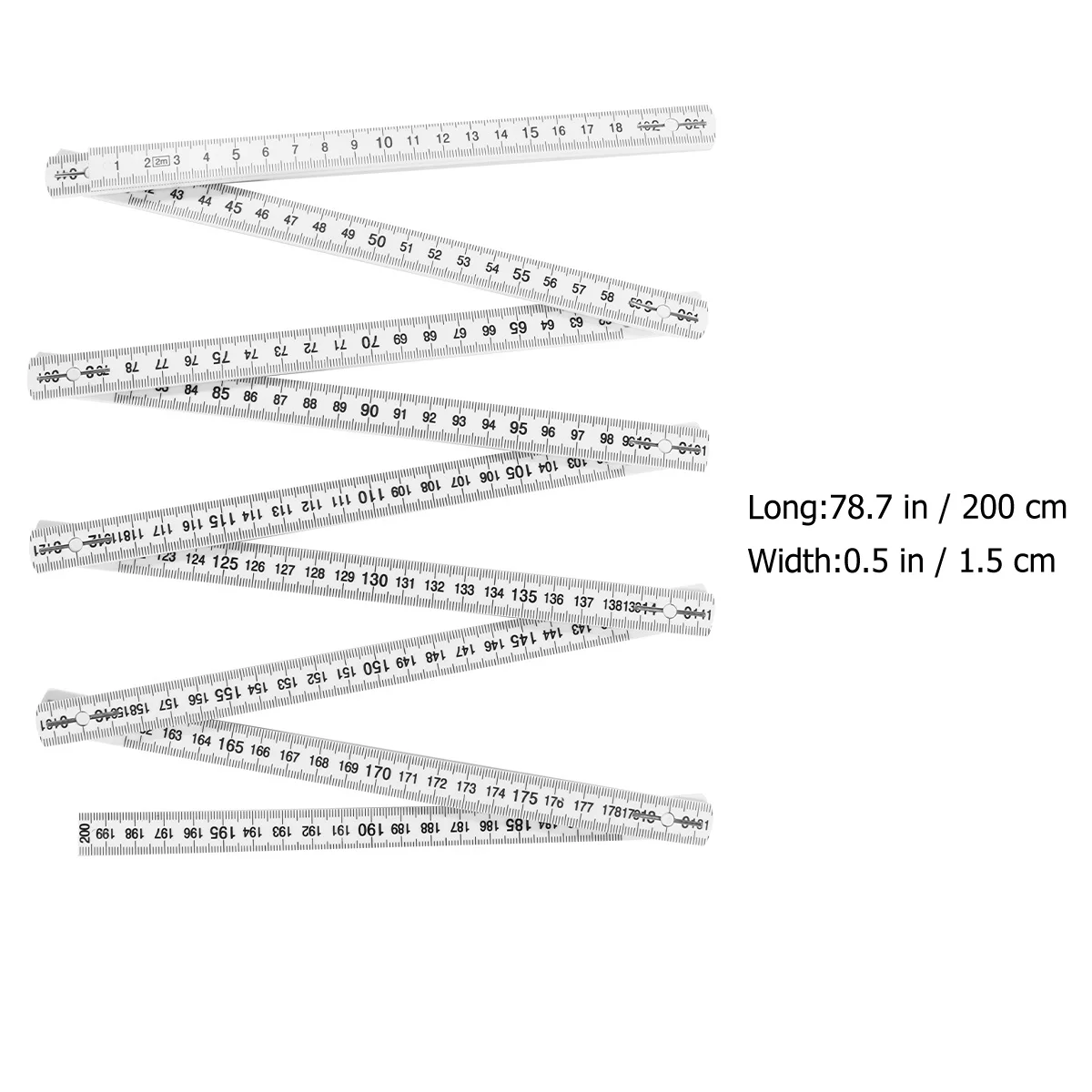 1pc Plastic Folding 2M Long Foldable Measuring Tool For Carpentry Diy Lightweight For Woodworking Measuring