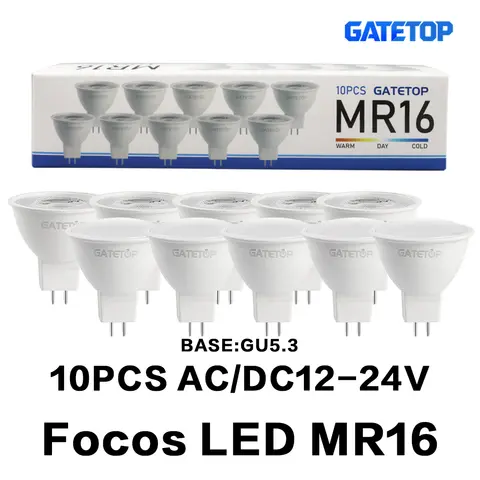 10Pack Focos LED GU5.3 Bulb 3W 5W 6W 8W Lamps MR16 Low Pressure ACDC 12V 24V Spotlight Replace Halogen Lamps Home Foyer Lighting