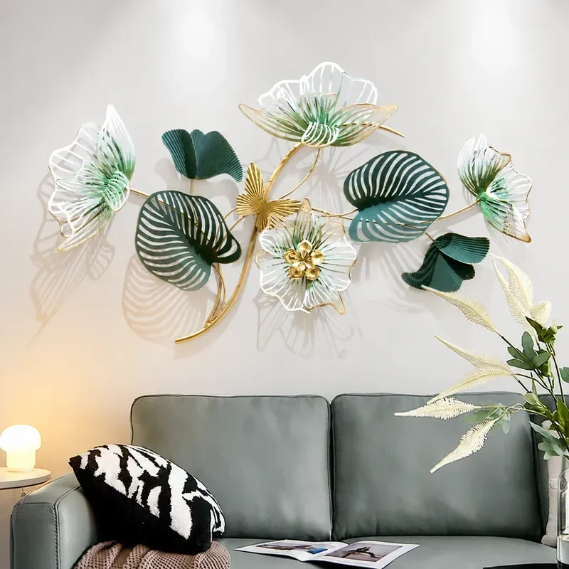 Retro Pastoral Creative Wrought Iron Green Plant Soft Wall Hanging Pendant Decor Living Room