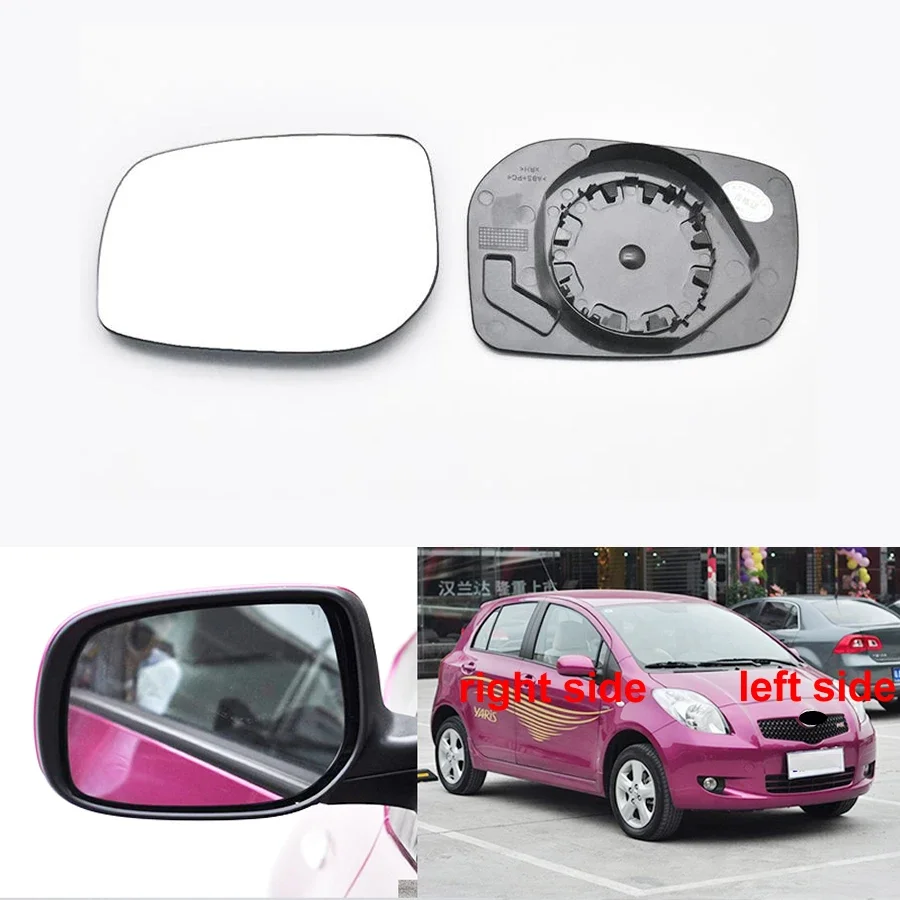 

For Toyota Yaris 2008 2009 - 2014 Car Accessories Side Rearview Mirror Glass Outside Rear View Mirror White Lens Without Heating
