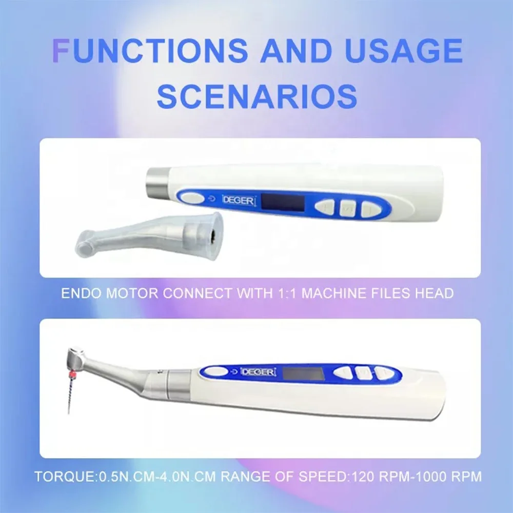 Портативный беспроводной эндодонтический двигатель 2 в 1 с локатором вершины, эндодонтическое лечение корневых каналов