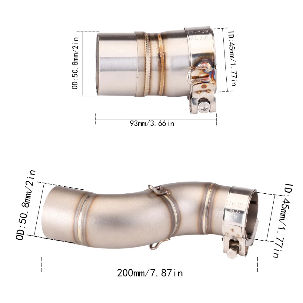 Motorcycle Exhaust Link Middle Pipe Full System For YAMAHA YZF-R6 R6 1998-2005 2006-2021 Motorcycle Muffler Front Header Pipe