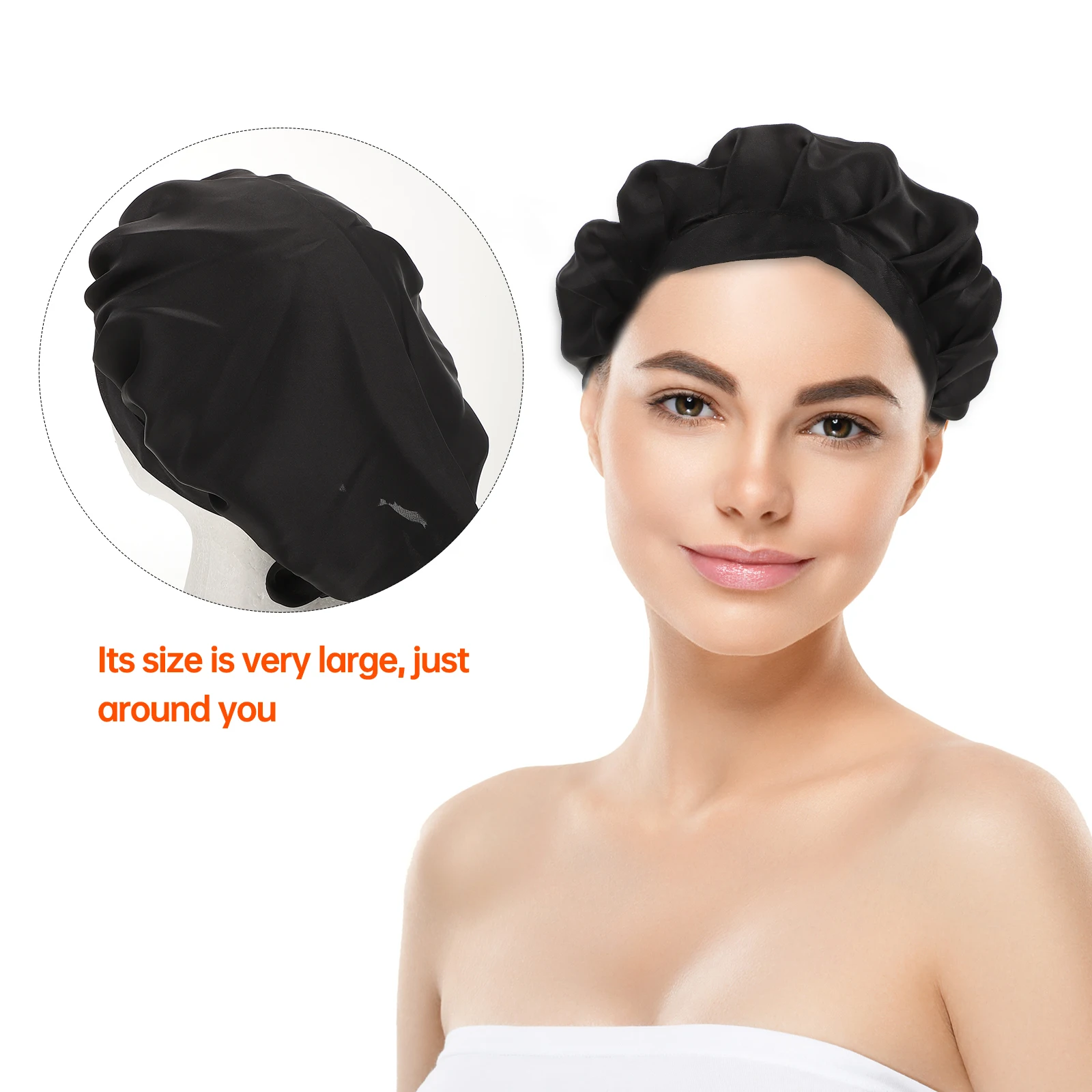 

Imitation Silk Sleeping Hat for Women Satin Lined Bonnet Elastic Design Long Protector Suitable for Braids Curly Hair