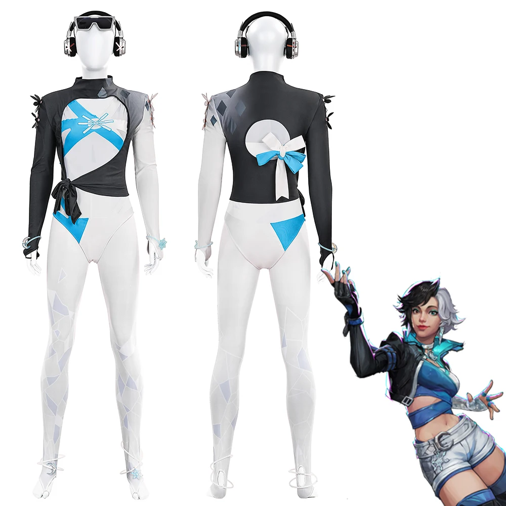 

Game Rivals Cosplay Luna Snow Costume Sexy Women Fantasia Bodysuit Combat Suit Halloween Party Comic Con Battle Jumpsuit