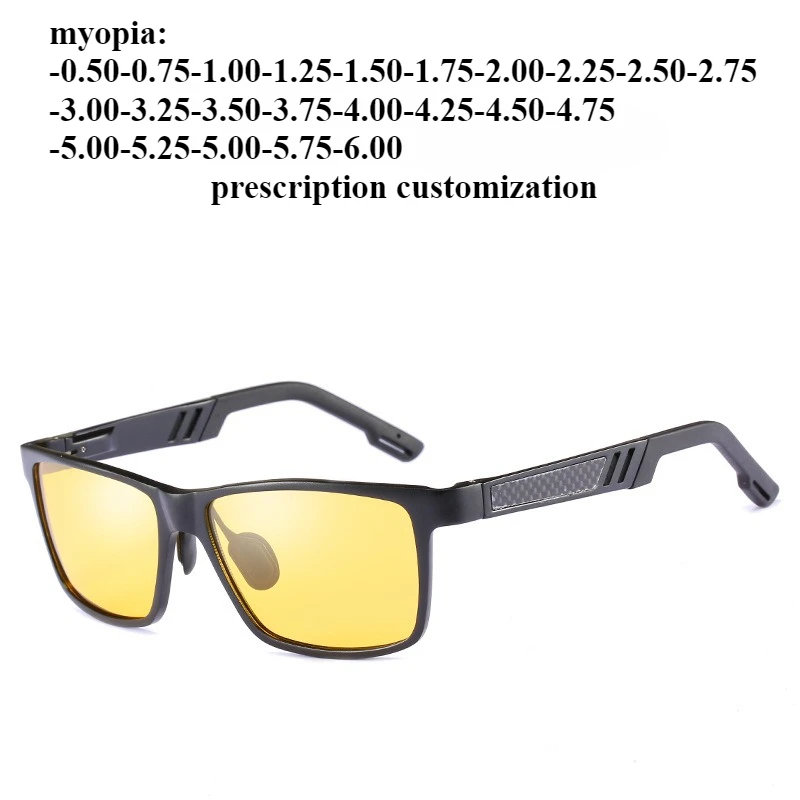 

70-25 New All-aluminum Magnesium Men's Polarized Sunglasses, Driver Glasses, Night Vision Polarized Custom Myopia with Degree