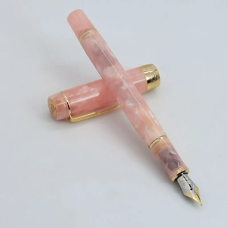 Jinhao-pluma estilográfica de resina conmemorativa, plumín de 18 kgp, oro Sandwiched, Tod fino, regalo para oficina y pequeña empresa, 100