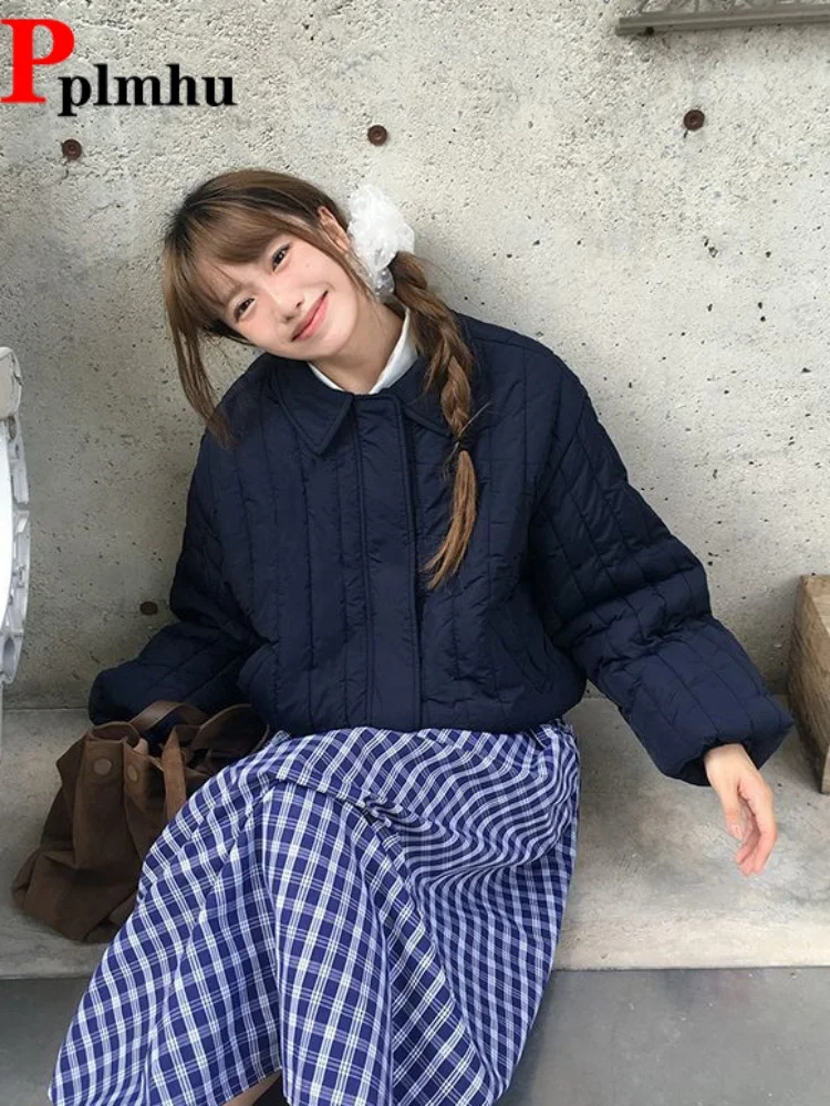 

Korean Fashion Turn-Down Collar Jackets Women's Casual Zippers Baggy Chaquetas Coat Short Loose New Thickened Warm Jaquetas