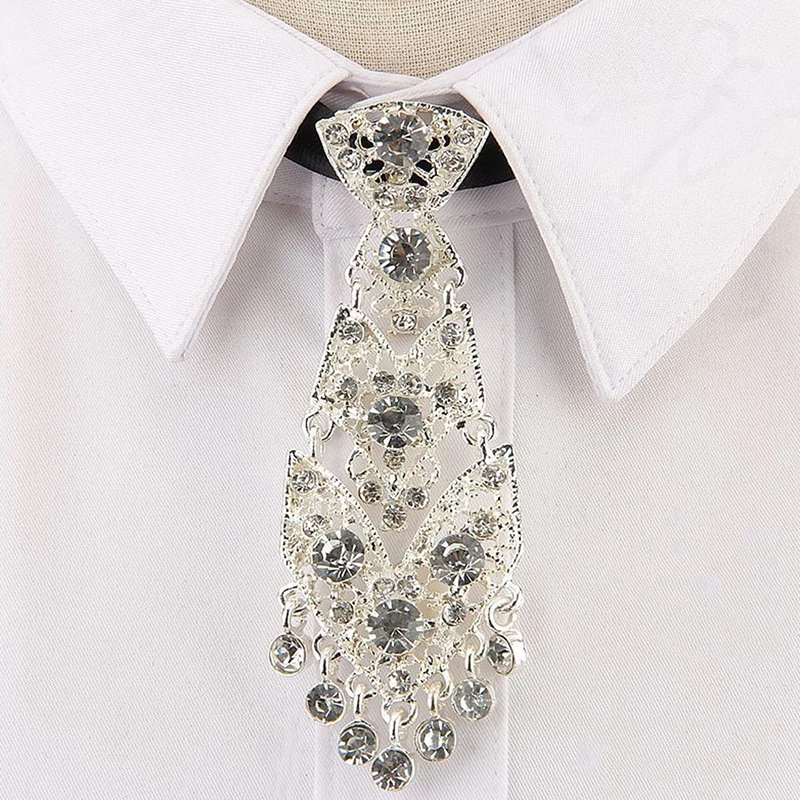 

Fashion Personality Neckties Trendy General Party Wedding Ceremony Metal Short Luxury Tie Men Accessories