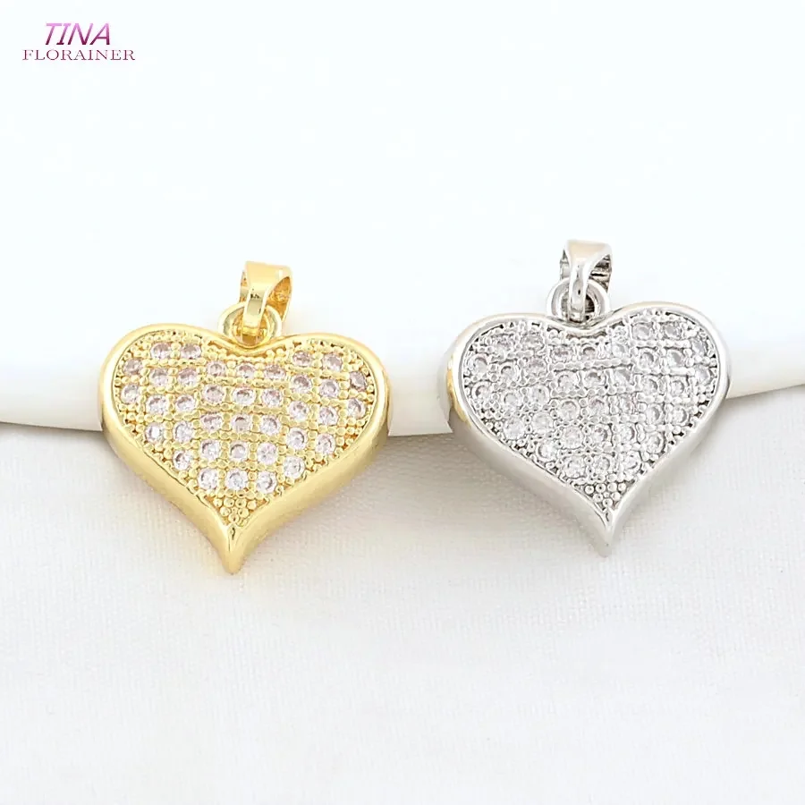 New 18K Gold Color Brass with Zircon Heart Star Sun Necklace Charms Pendants Earrings Jewelry Making Supplies Accessories view 3