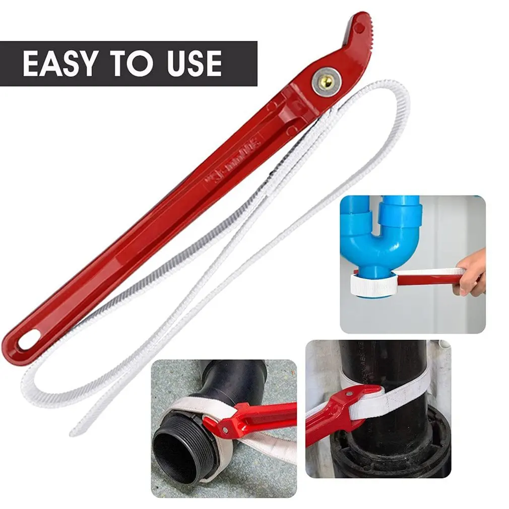 Chiave per filtro a cinghia in Nylon con cinturino in Nylon regolabile e impugnatura in alluminio antiscivolo cintura per chiave a catena con chiave inglese facile da usare