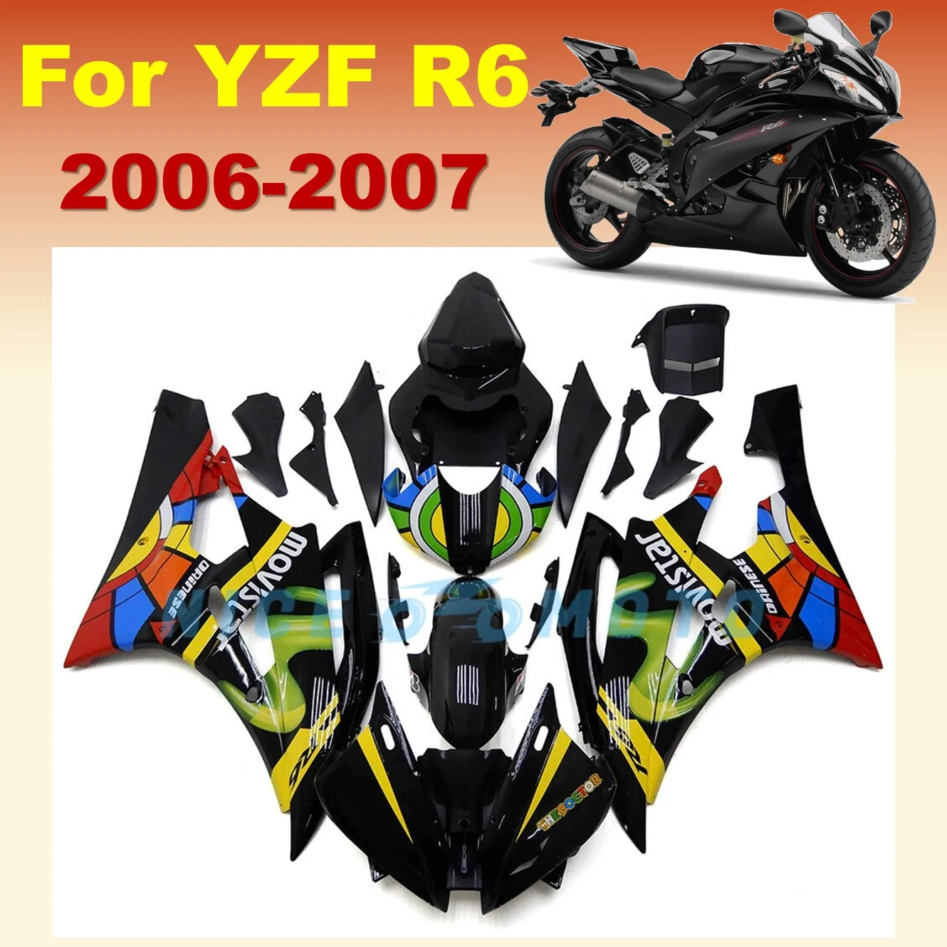 Movistar Bodywork  For YAMAHA YZF R6 2006 2007 Color Decal YZFR6 06 07 YZF-R6 Motorcycle Accessories Protection Fairing kits