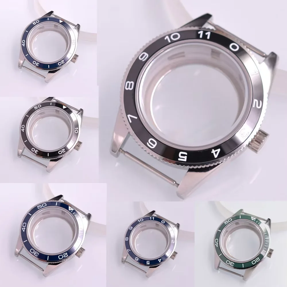 41mm Watch case Ceramic Bezel For NH35 NH36 PT5000 ETA 2824 2836 Miyota 8215 8205 Movement Sapphire Glass Case Watch parts