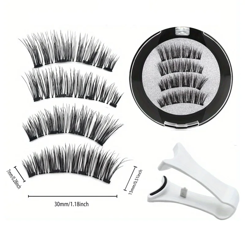 Juego de pestañas magnéticas fáciles de usar: pestañas postizas reutilizables e impermeables, sin necesidad de pegamento, crea un aspecto natural y espectacular, perfecto para uso diario y fiestas