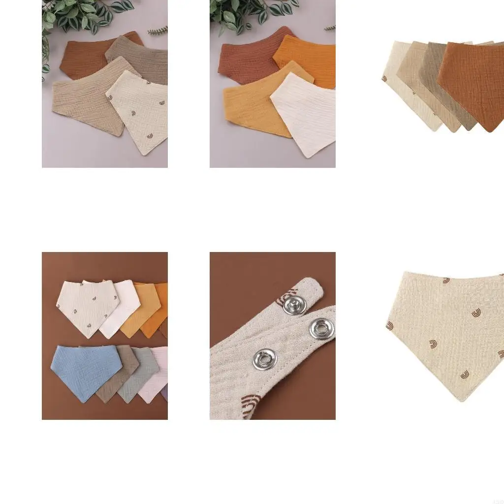 

J2HD Cotton Bandana Muslin Absorbent Saliva Towel Toddler Drool for Triangle Scarf Newborn Solid Color Burp Cloth Gifts