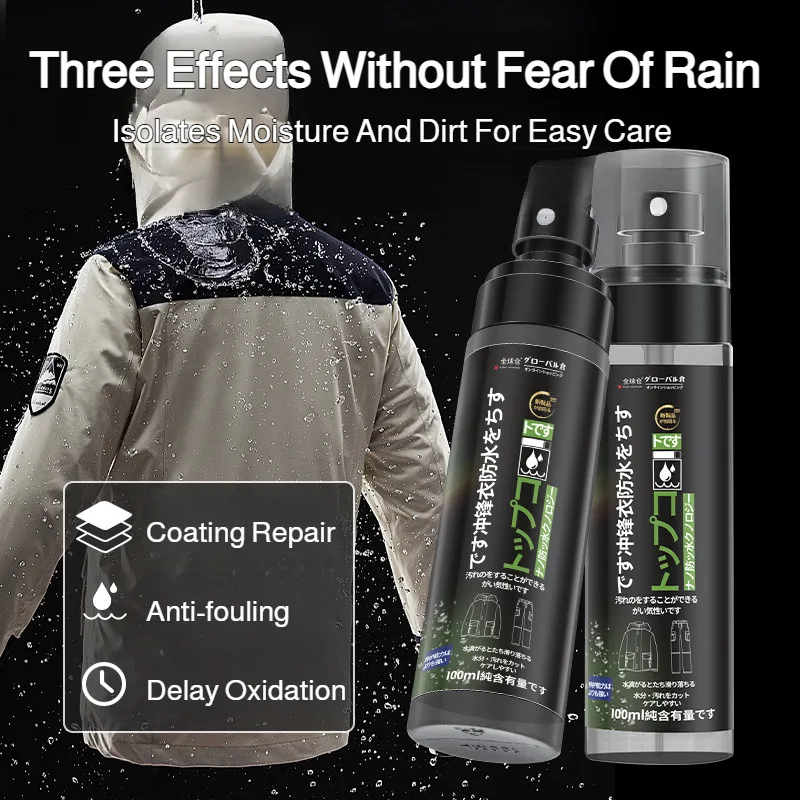 

Waterproof Spray for Jackets, Outdoor Waterproofing Agent, Oil & Liquid Repellent Spray for Rainwear, Tents,