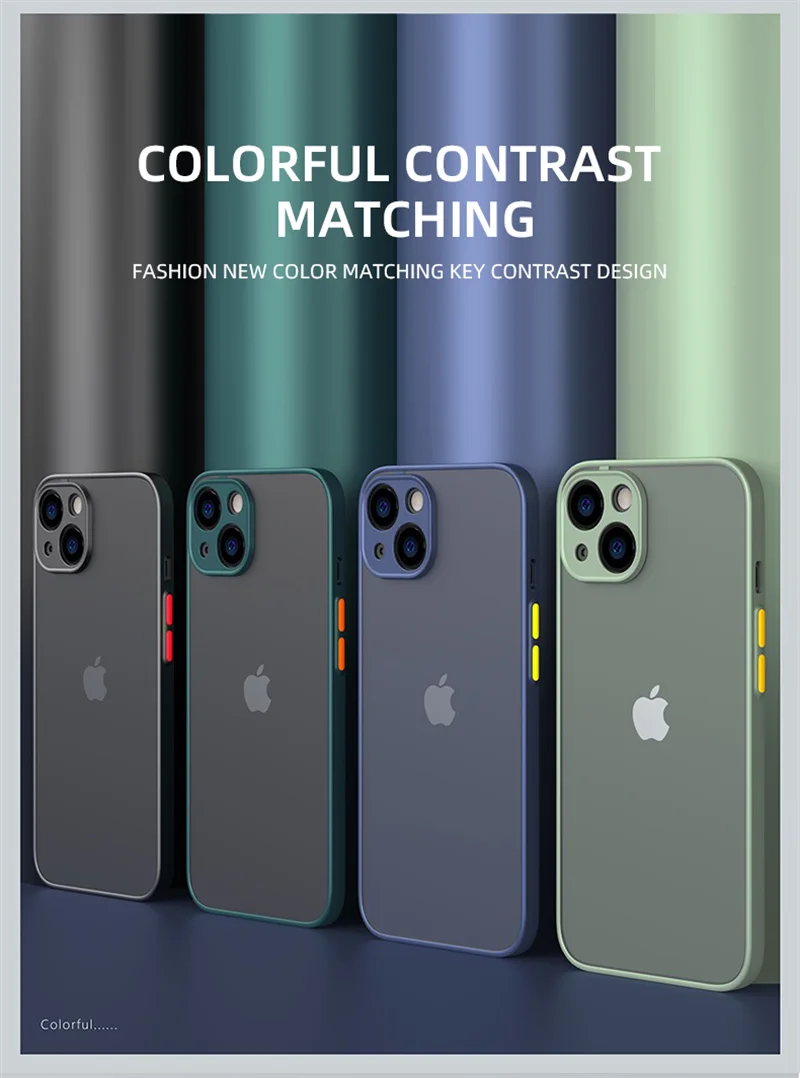 Jingjia Armor Bumper Shockproof Case dla iPhone 15 11 12 13 Mini 14 Pro XR X Xs Max 7 8 Plus SE 2020 Silicone Hard Cover Capa
