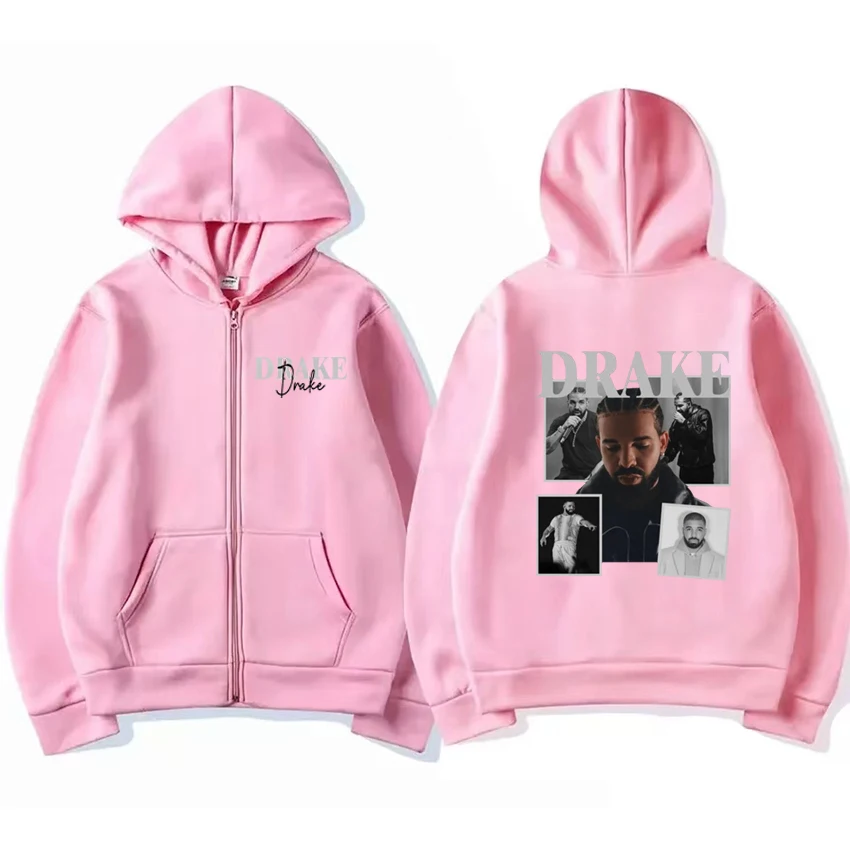 Hot Rapper Drake Hip Hop Album Vintage Reiß verschluss Hoodie Mantel Unisex lässig übergroße Streetwear neue Männer Frauen Fleece Reiß verschluss Jacke