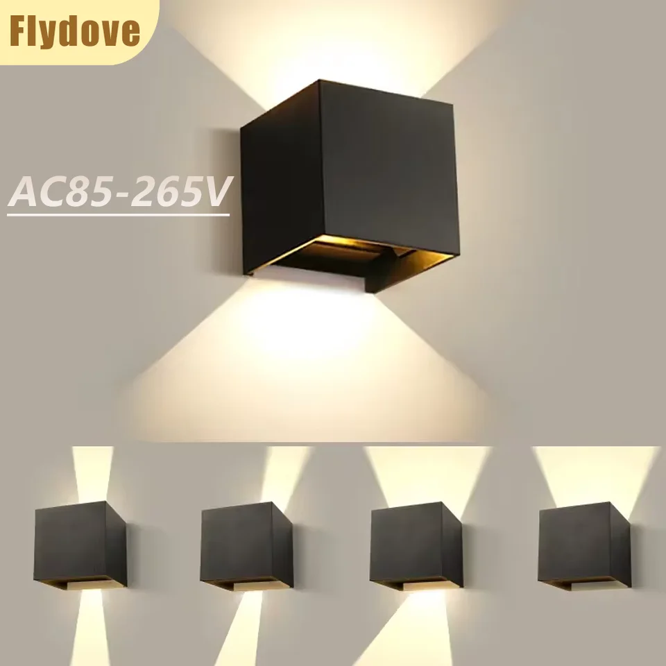 

LED Modern Outdoor Wall Lamp AC 220V 6W Warm White Adjustable Surface Installation Cubic Garden Porch Indoor Lighting Decoration