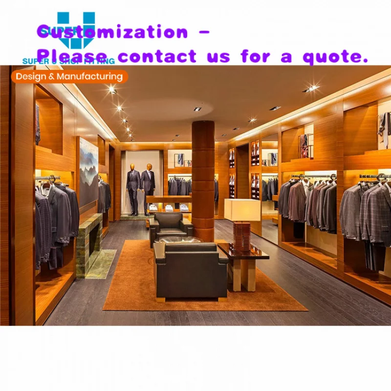 custom.Guangzhou Factory Directly Customized Men Shop Display High Garde Male Suit Shoe and Tie Store Wooden Suit Stand