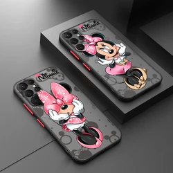 Minnie Mickey Mouse For Samsung Galaxy S24 S23 S22 S21 S20 S10 Note 20 10 FE Plus Ultra Lite Frosted Translucent Phone Case