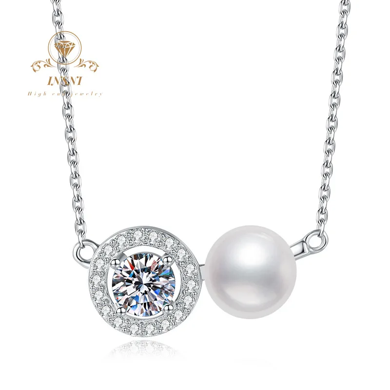 0.5 Ct D-Color Moissanite Classic Gourd Collarbone Necklace S925 Silver   Certified Free GIFT   Bohemian Style Light Diamond