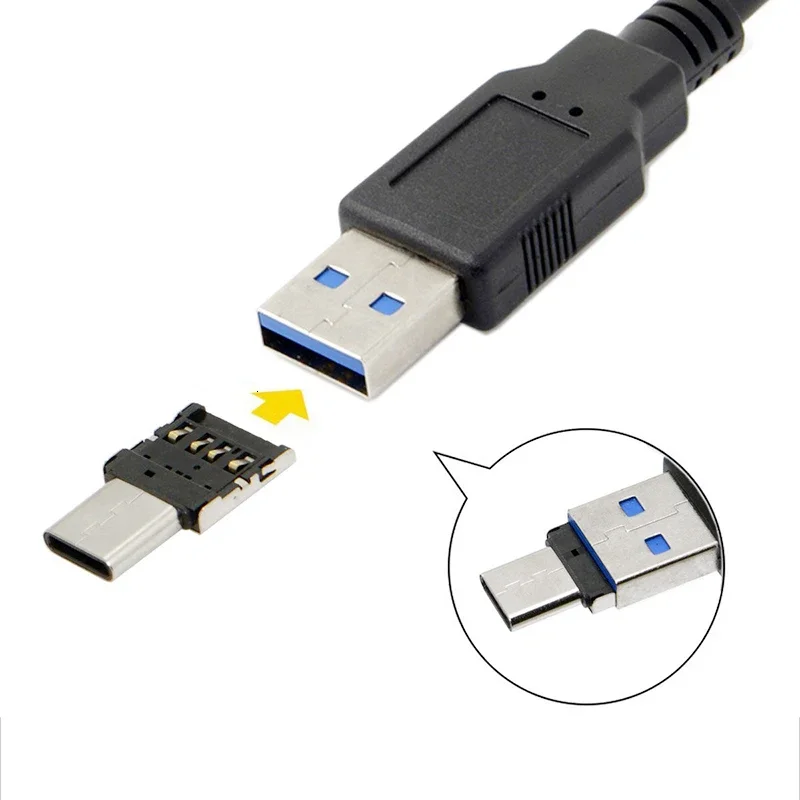 1-20PCS Universal Type-C to USB 2.0 OTG Adapter Connector Android for Macbook Samsung Cell Smartphone Tablet Cable Mini Adapter