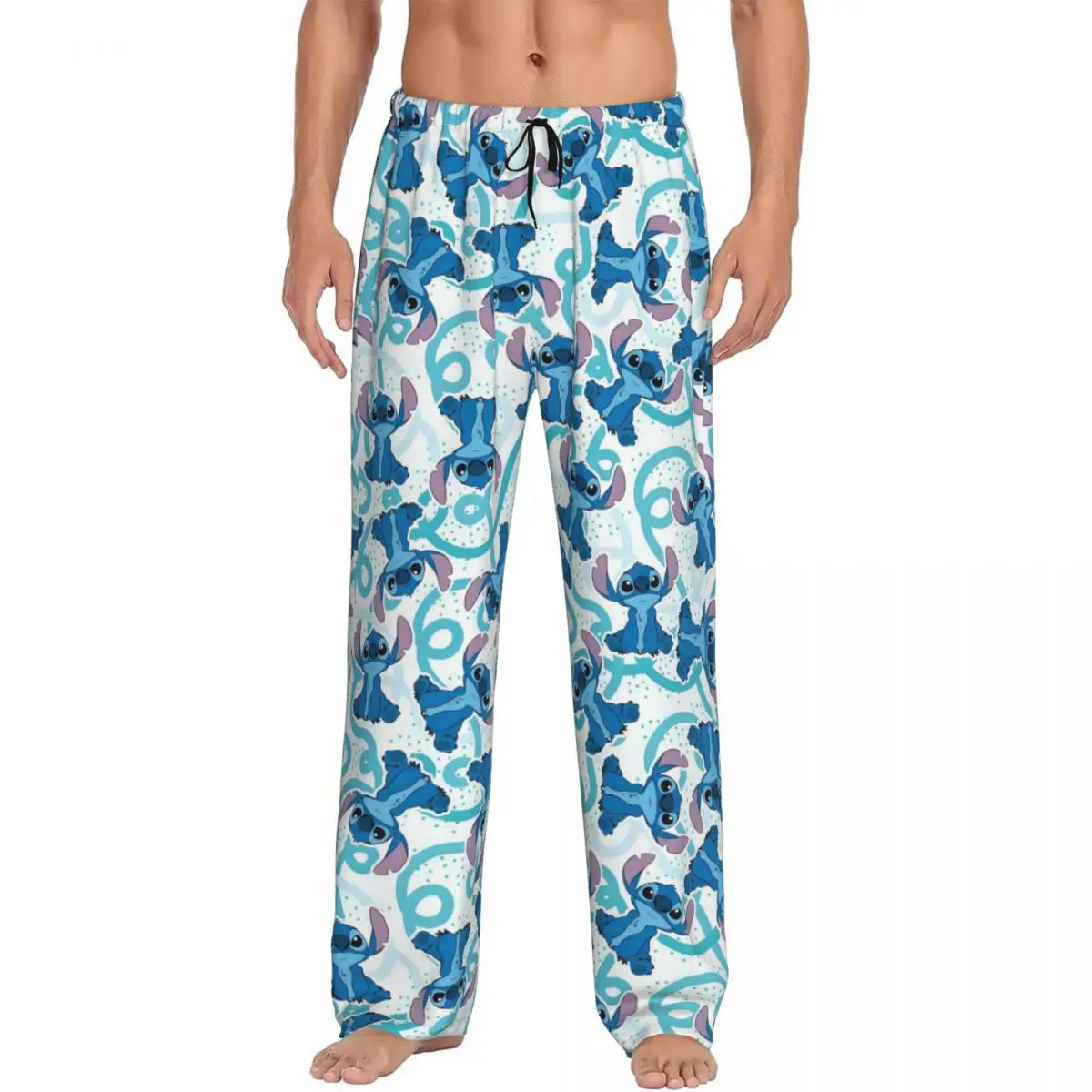 

Custom Stitch Animes Pajama Pants Men Sleepwear Lounge Sleep Bottoms Stretch with Pockets