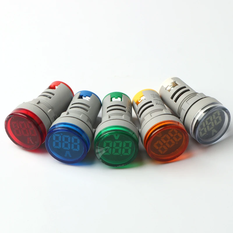 22mm Round Mini Digital Voltmeter AC 20-500V Volt Voltage Tester Meter Monitor Power LED Indicator Pilot Lamp Light Display