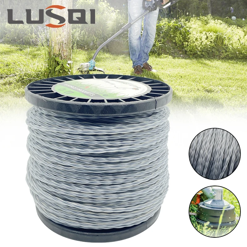 LUSQI 3MM*100M Black Nylon Trimmer Line Spiral Wrap Reel Model For Brushcutter Lawn Mower Garden Weeder