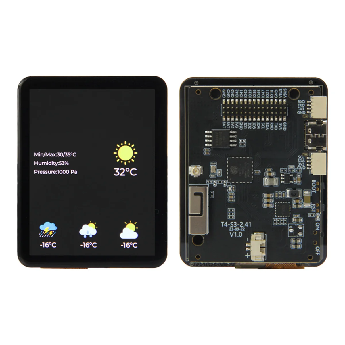 LILYGO T4-S3 ESP32-S3 2.41Inch AMOLED Touch Display Development Board RGB Screen Dual-Core LX7 Microprocessor WIFI Bluetooth