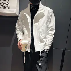 Autumn Winter New Fashion Stand Collar Long Sleeve Solid Jackets Men's Clothing Casual All-match Zipper Korean Pockets Chic Tops