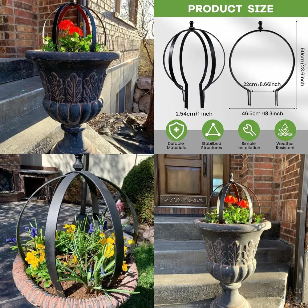 

18x22 пара металлических садовых остерей, черные решетки для растений для вьющихся лоз, подходят для использования в помещении и на открытом воздухе, идеальные горшечные P