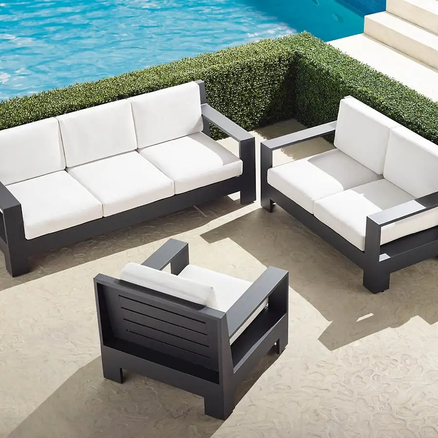 

Aluminum Outdoor Sectional Sofa Courtyard Garden Sofa Outdoor Sunscreen Waterproof Aluminum Alloy Leisure Sofa Combination