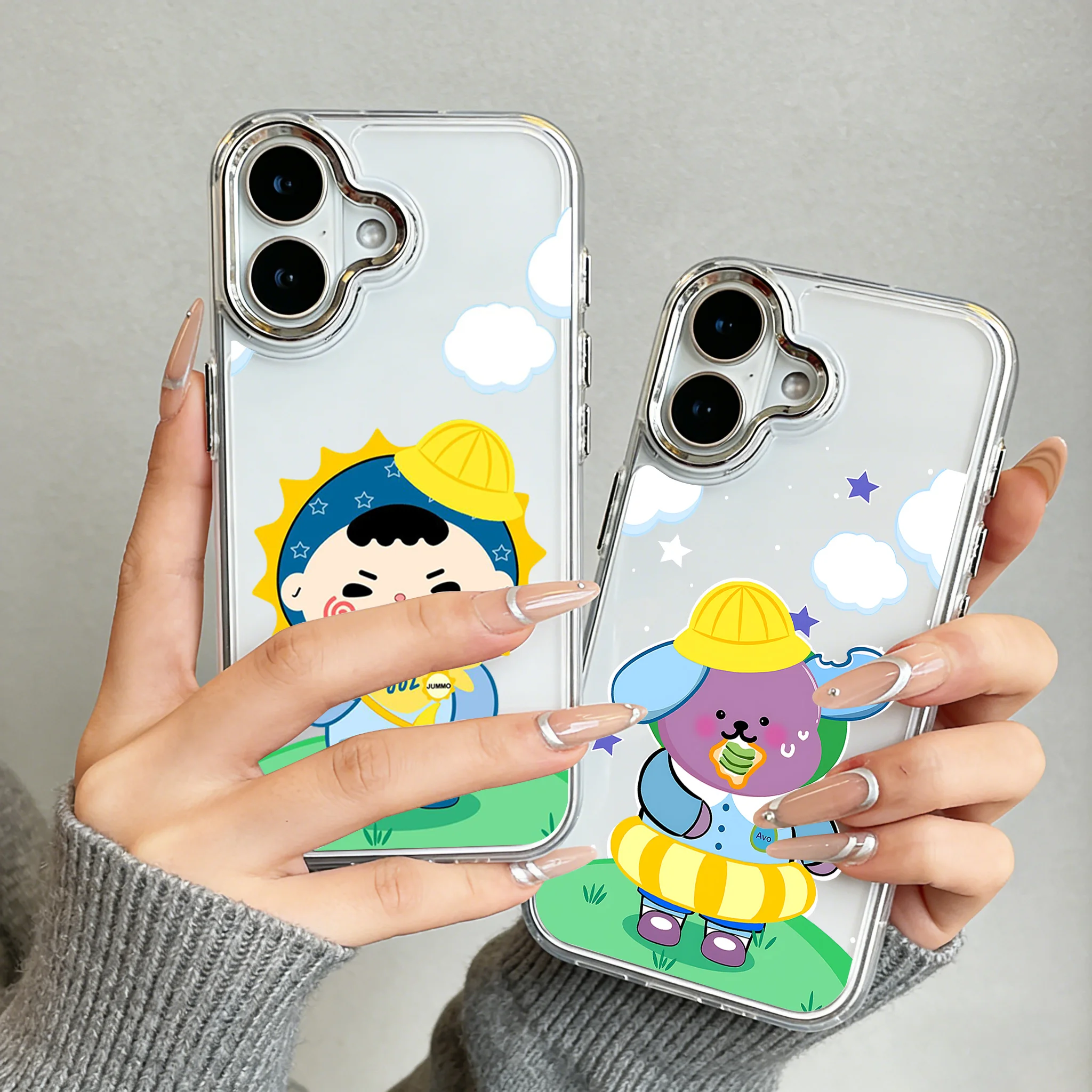 Cartoon-Maskottchen GMMTV Handyhülle für Samsung Galaxy S25 S24 S23 S22 S21 S20 Note20 FE Ultra Edge Plus 4G 5G Transparent Weich