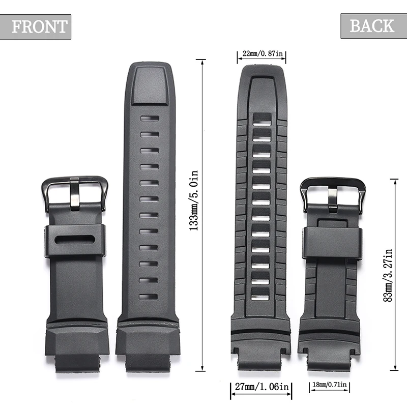 Watch Accessories For Casio ProTrek PRW-3500 2500 5100 PRG-260 550 250 500 Strap Men Silicone Waterproof Bracelet Watchband