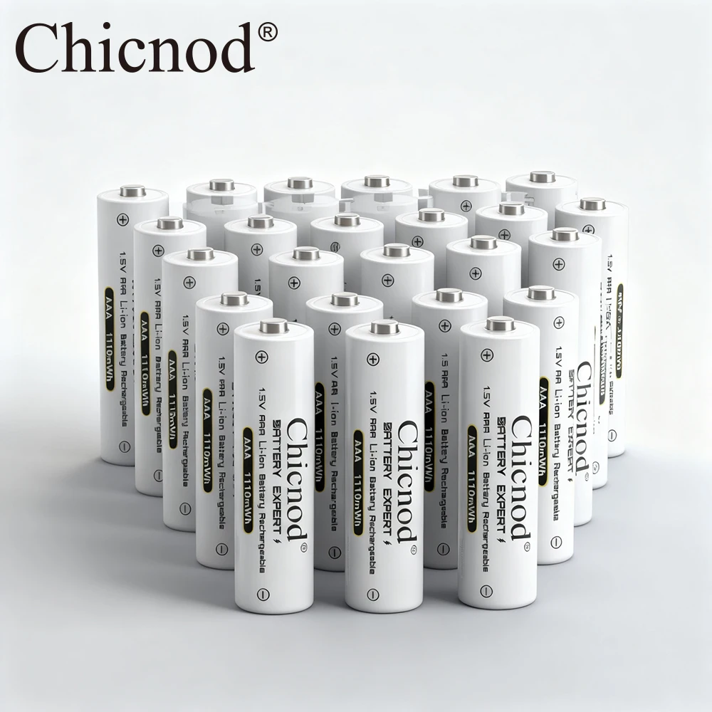 CHICNOD AAA بطاريات قابلة للشحن 1.5 فولت 1100mWh بطارية ليثيوم أيون للتحكم عن بعد ماوس لعبة كهربائية كاميرا بطارية ليثيوم aaa