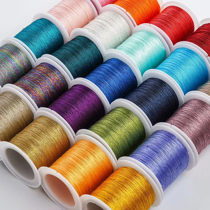 

0,4 мм 50 м нейлон, золото, серебро, нить, ювелирный шнур, провод для DIY браслета, бисероплетения, материал для рукоделия, аксессуары для рукоделия