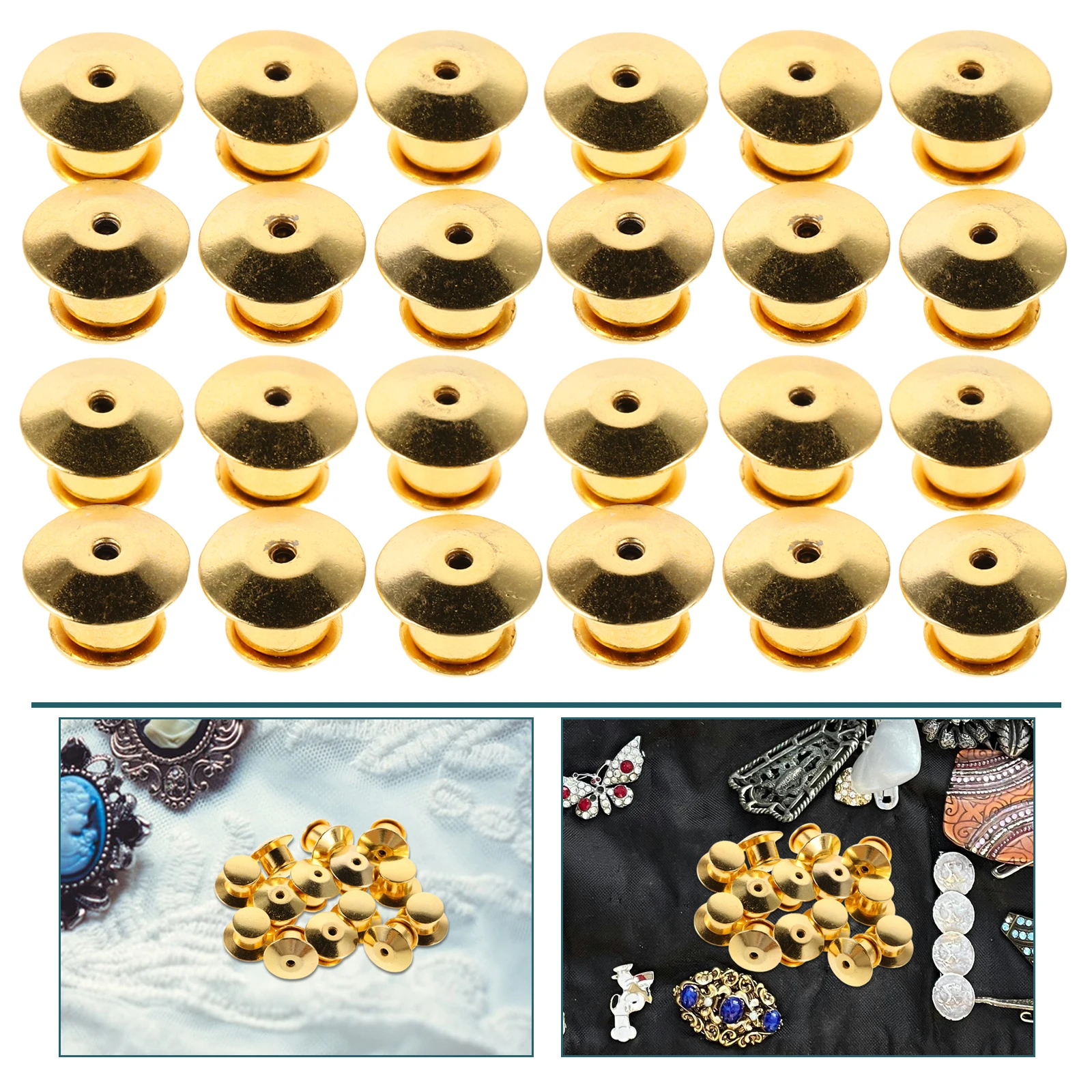 

30pcs Flat Head Buckle Brooch Clasp Pin Back Locking Round Enamel Pins Badge Accessories Zinc Alloy Clothes Clips